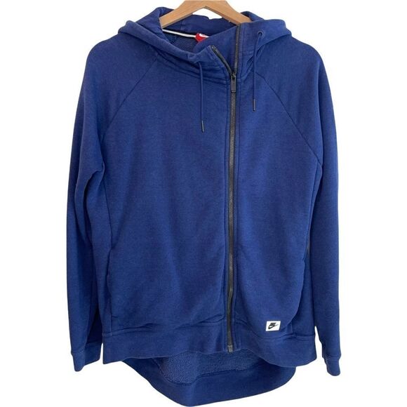 Nike Modern Asymmetrical Zip Hoodie In Navy - Picture 2 of 10
